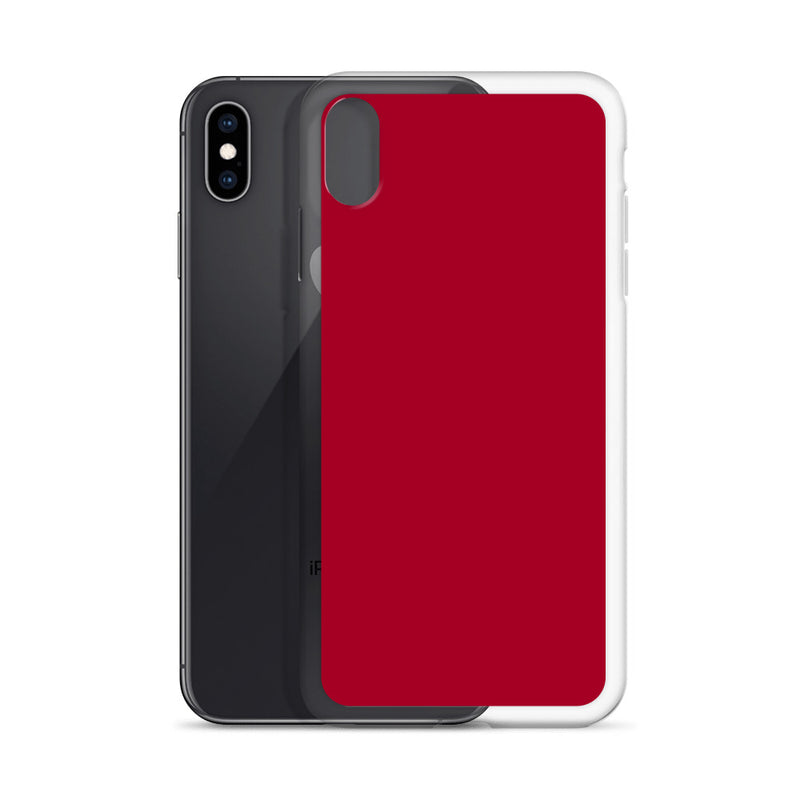 Load image into Gallery viewer, Plain Color Carmine Red iPhone Case Clear Bump Resistant Flexible CREATIVETECH