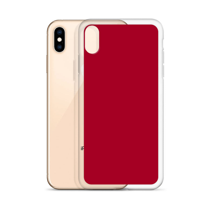Load image into Gallery viewer, Plain Color Carmine Red iPhone Case Clear Bump Resistant Flexible CREATIVETECH