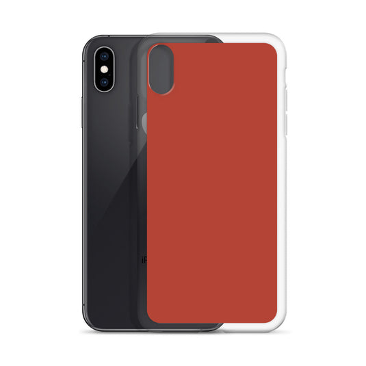 Plain Color Medium Carmine Red iPhone Case Clear Bump Resistant Flexible CREATIVETECH
