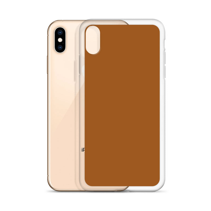 Load image into Gallery viewer, Plain Color Rich Brown iPhone Case Clear Bump Resistant Flexible CREATIVETECH
