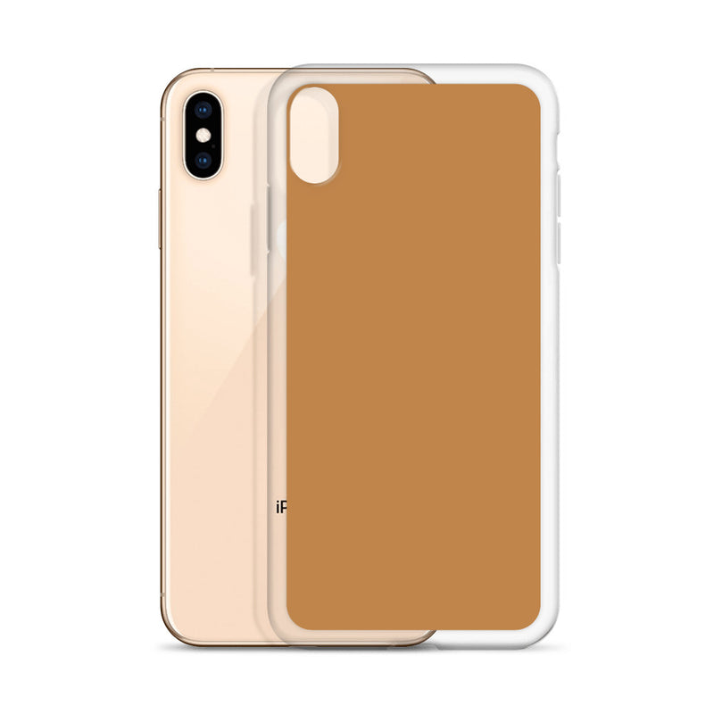 Load image into Gallery viewer, Plain Color Nude Yellow Brown iPhone Case Clear Bump Resistant Flexible CREATIVETECH