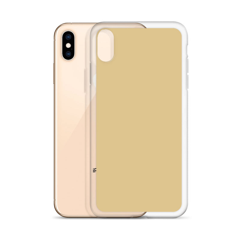 Load image into Gallery viewer, Plain Color New Orleans Beige Brown iPhone Case Clear Bump Resistant Flexible CREATIVETECH