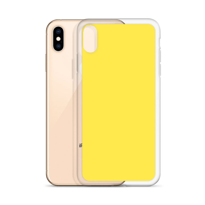 Load image into Gallery viewer, Plain Color Paris Daisy Yellow iPhone Case Clear Bump Resistant CREATIVETECH