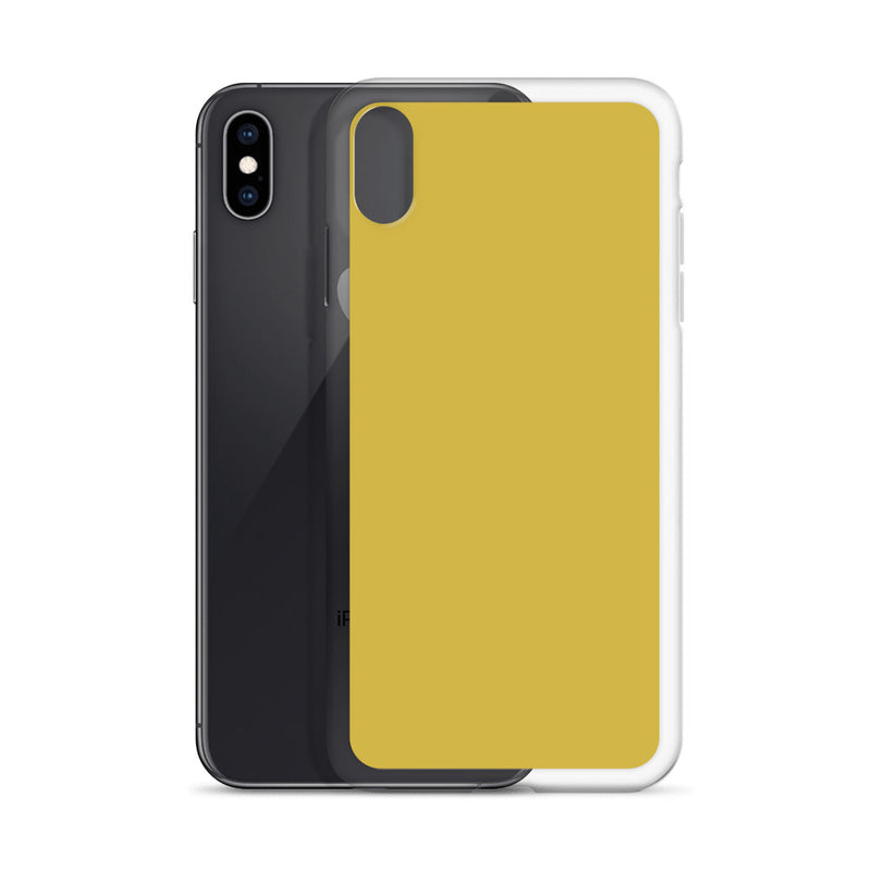 Load image into Gallery viewer, Plain Color Old Gold Yellow iPhone Case Clear Bump Resistant CREATIVETECH