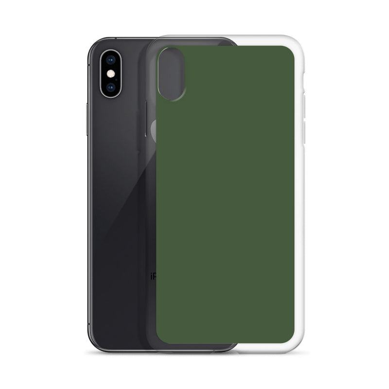 Load image into Gallery viewer, Plain Color Deep Sage iPhone Case Clear Bump Resistant CREATIVETECH
