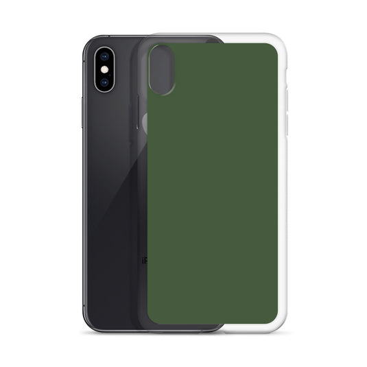 Plain Color Deep Sage iPhone Case Clear Bump Resistant CREATIVETECH