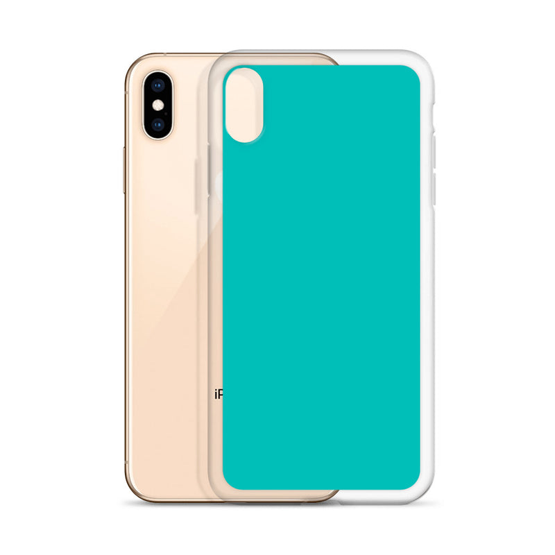 Load image into Gallery viewer, Plain Color Iris Blue iPhone Case Clear Bump Resistant CREATIVETECH