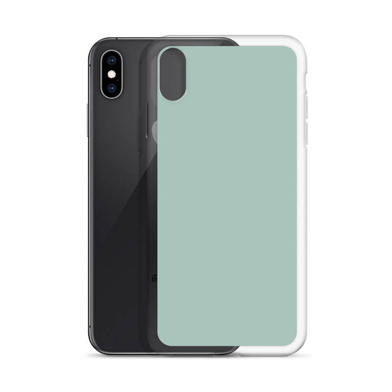 Load image into Gallery viewer, Plain Color Opal Green Blue iPhone Case Clear Bump Resistant CREATIVETECH