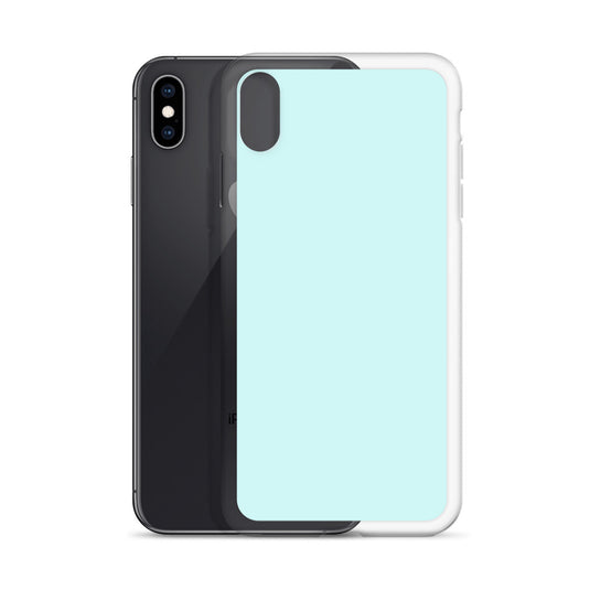 Plain Color Light Cyan Blue iPhone Case Clear Bump Resistant CREATIVETECH