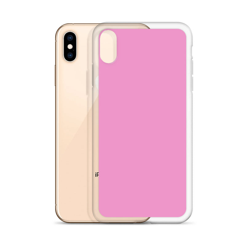 Load image into Gallery viewer, Lavender Rose Pink iPhone Clear Thin Case Plain Color CREATIVETECH