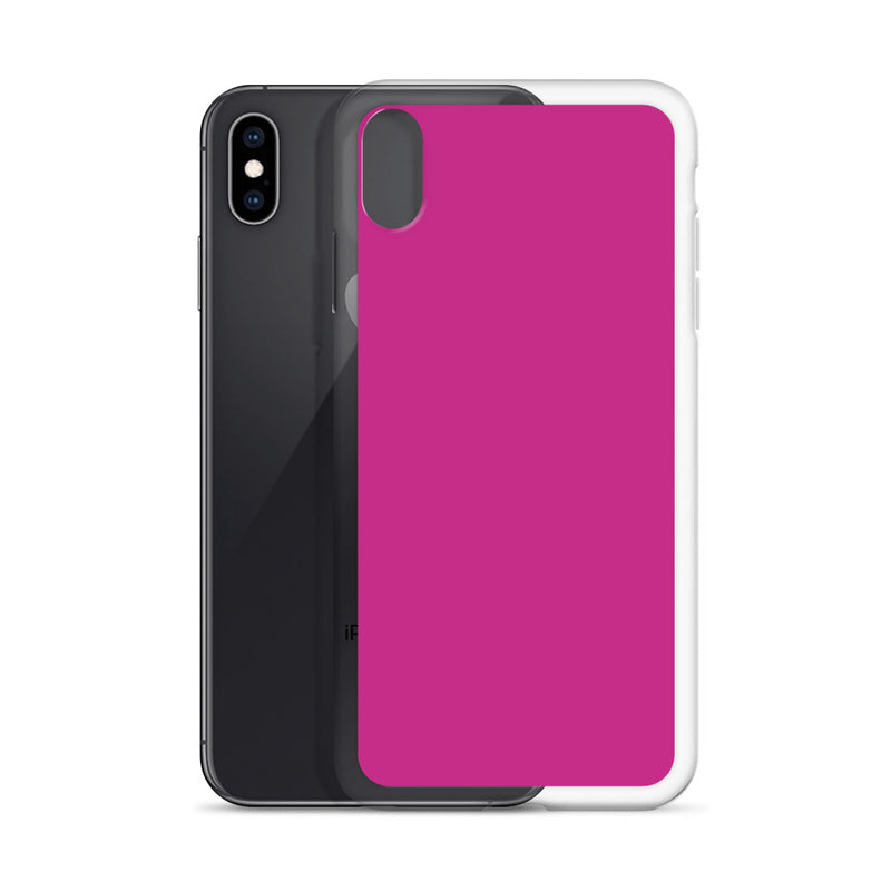 Load image into Gallery viewer, Medium Red Violet iPhone Clear Thin Case Plain Color CREATIVETECH