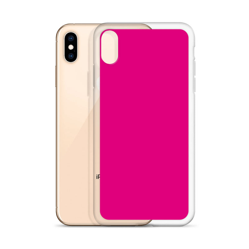 Load image into Gallery viewer, Violet Red Pink iPhone Clear Thin Case Plain Color CREATIVETECH