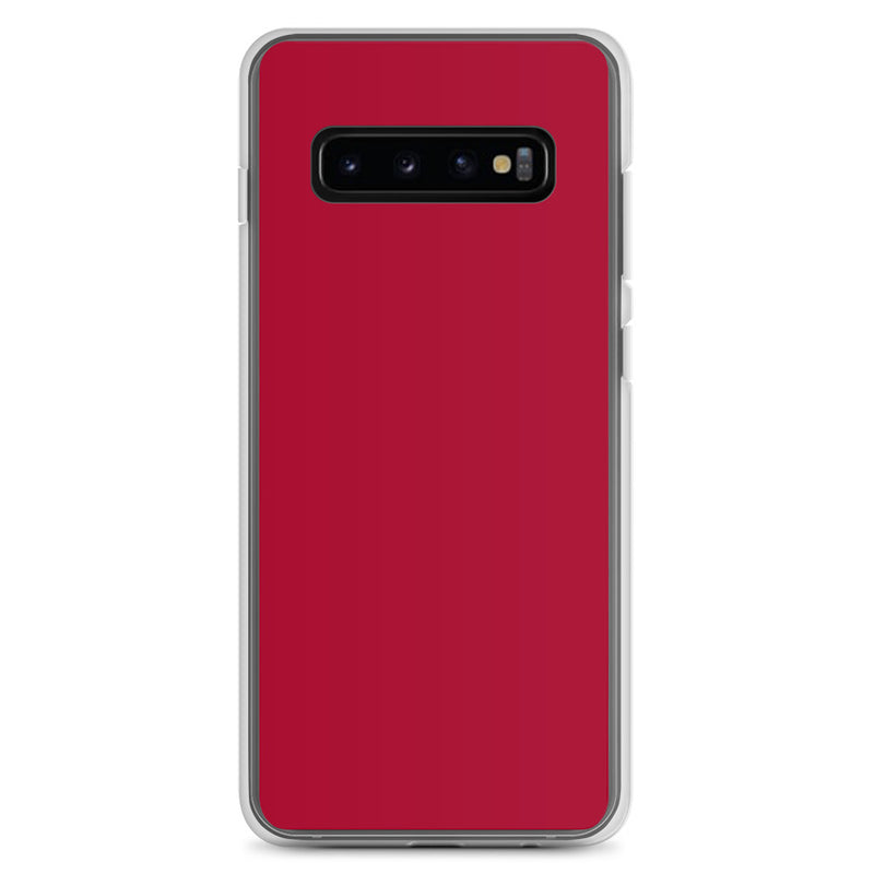 Load image into Gallery viewer, Carmine Red Samsung Clear Thin Case Plain Color CREATIVETECH