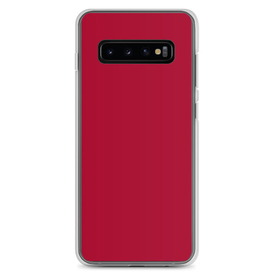 Carmine Red Samsung Clear Thin Case Plain Color CREATIVETECH