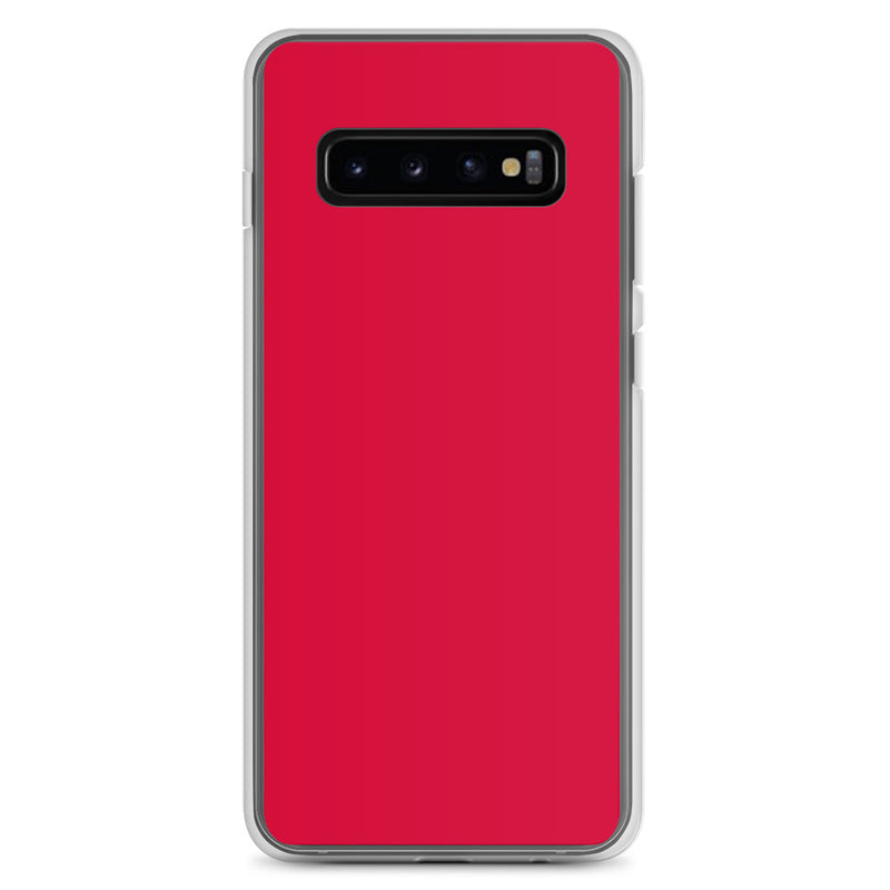 Load image into Gallery viewer, Crimson Red Samsung Clear Thin Case Plain Color CREATIVETECH