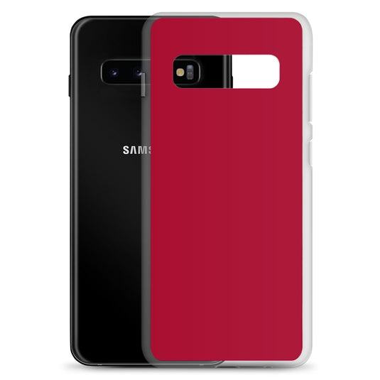 Carmine Red Samsung Clear Thin Case Plain Color CREATIVETECH