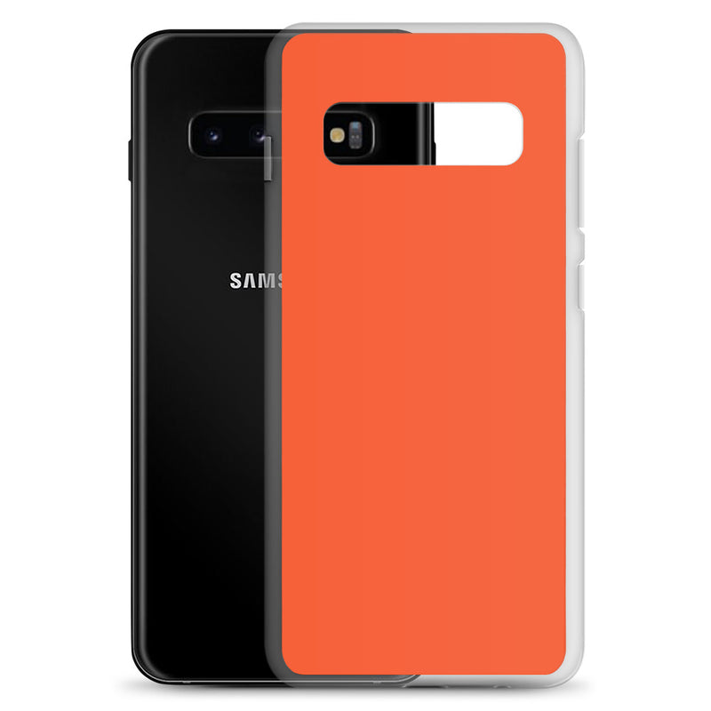 Load image into Gallery viewer, Outrageous Orange Samsung Clear Thin Case Plain Color CREATIVETECH