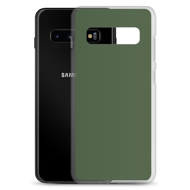 Load image into Gallery viewer, Deep Sage Green Samsung Clear Thin Case Plain Color CREATIVETECH