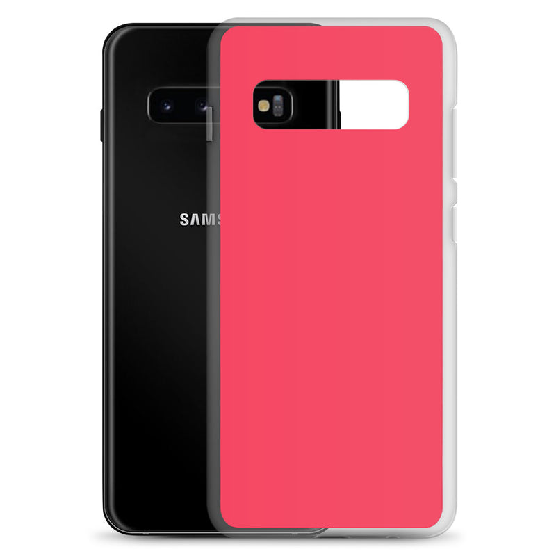 Load image into Gallery viewer, Radical Red Samsung Clear Thin Case Plain Color CREATIVETECH