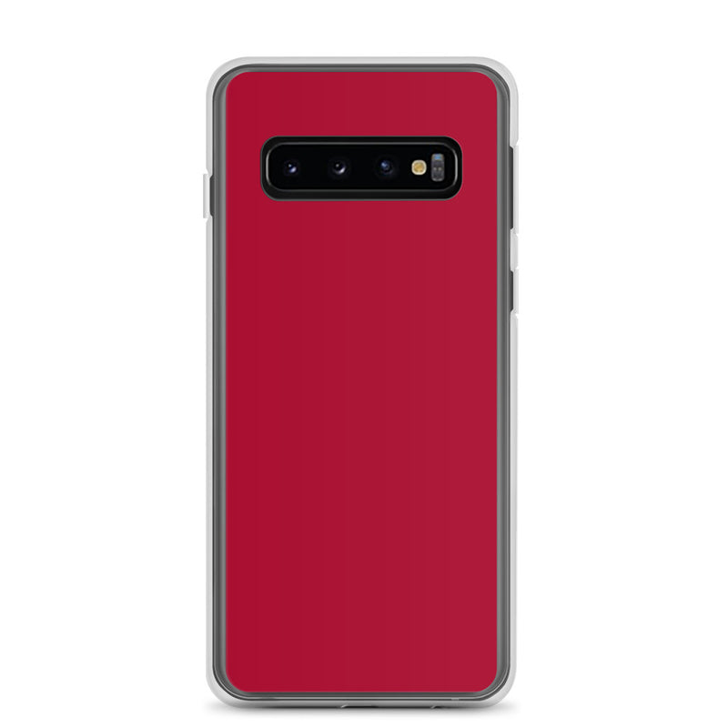 Load image into Gallery viewer, Carmine Red Samsung Clear Thin Case Plain Color CREATIVETECH