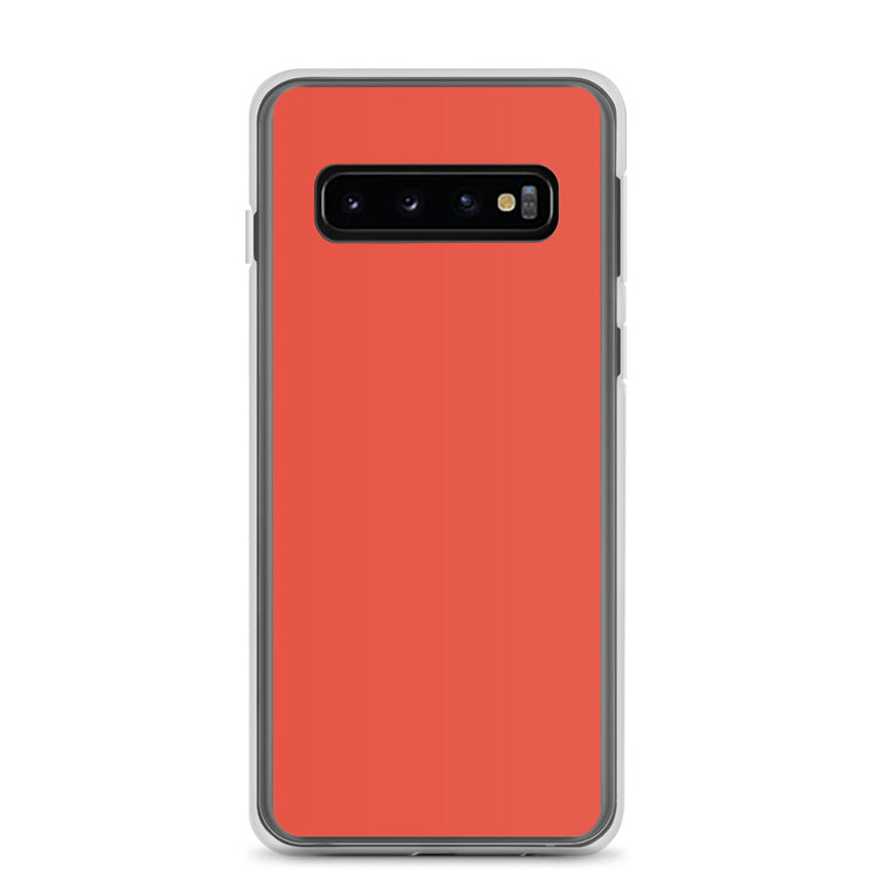 Load image into Gallery viewer, Orange Red Samsung Clear Thin Case Plain Color CREATIVETECH