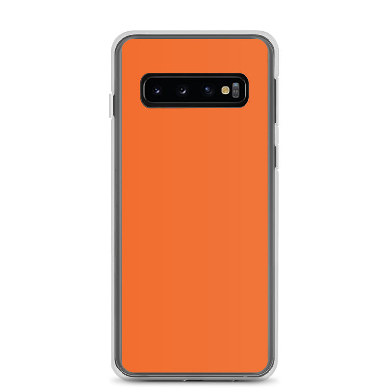 Load image into Gallery viewer, Orange Samsung Clear Thin Case Plain Color CREATIVETECH