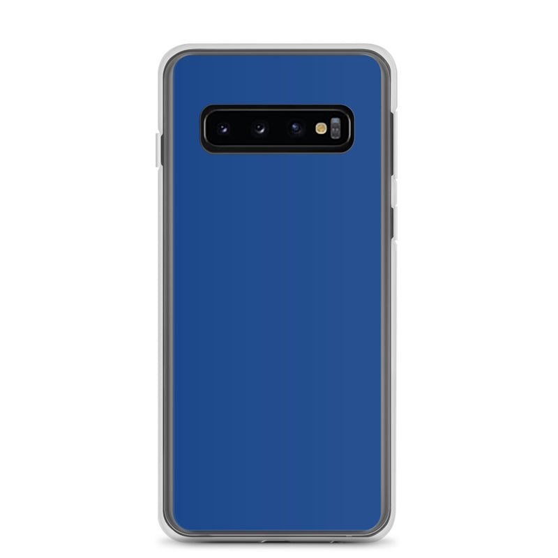 Load image into Gallery viewer, Dark Cerulean Blue Samsung Clear Thin Case Plain Color CREATIVETECH