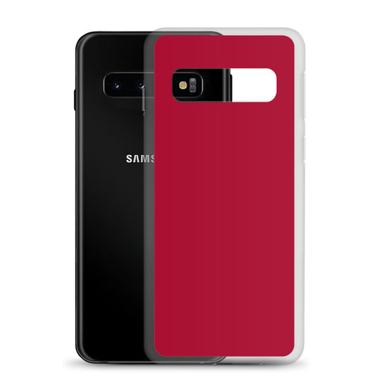 Carmine Red Samsung Clear Thin Case Plain Color CREATIVETECH