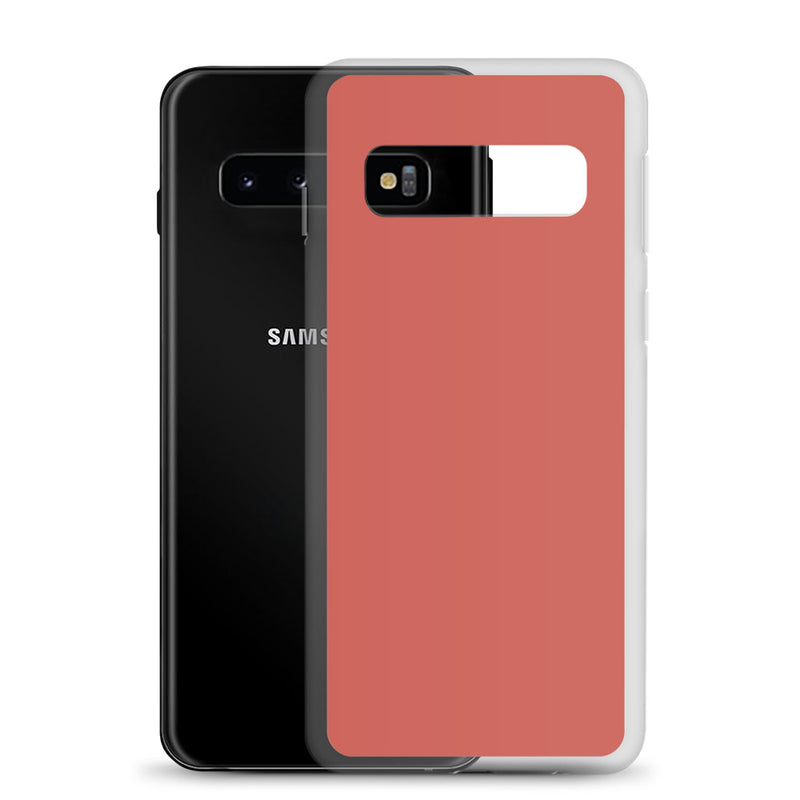 Load image into Gallery viewer, Sunglo Red Samsung Clear Thin Case Plain Color CREATIVETECH