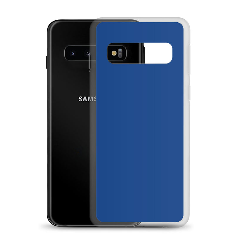 Load image into Gallery viewer, Dark Cerulean Blue Samsung Clear Thin Case Plain Color CREATIVETECH