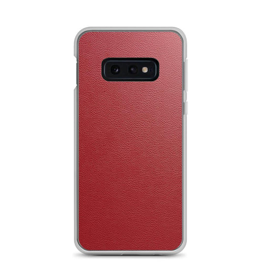 Red Leather Flexible Clear Samsung Case Bump Resistant Corners CREATIVETECH