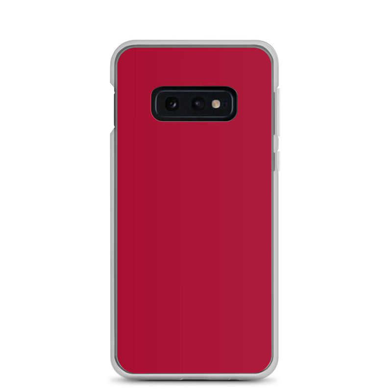 Load image into Gallery viewer, Carmine Red Samsung Clear Thin Case Plain Color CREATIVETECH