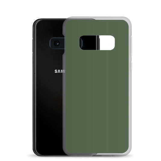 Deep Sage Green Samsung Clear Thin Case Plain Color CREATIVETECH