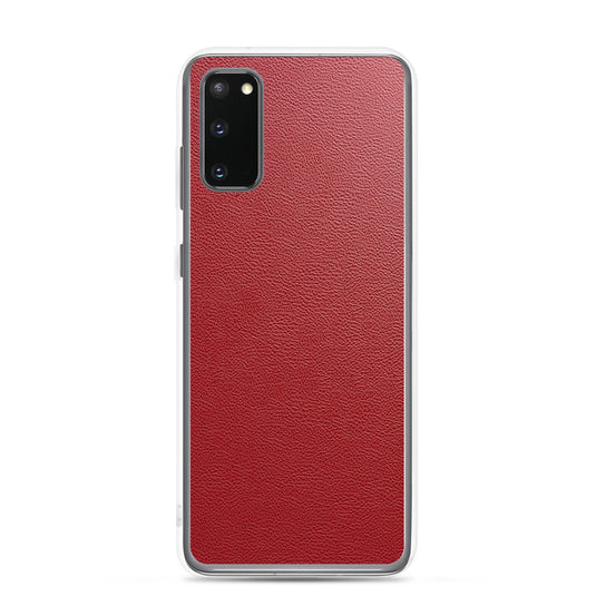 Red Leather Flexible Clear Samsung Case Bump Resistant Corners CREATIVETECH