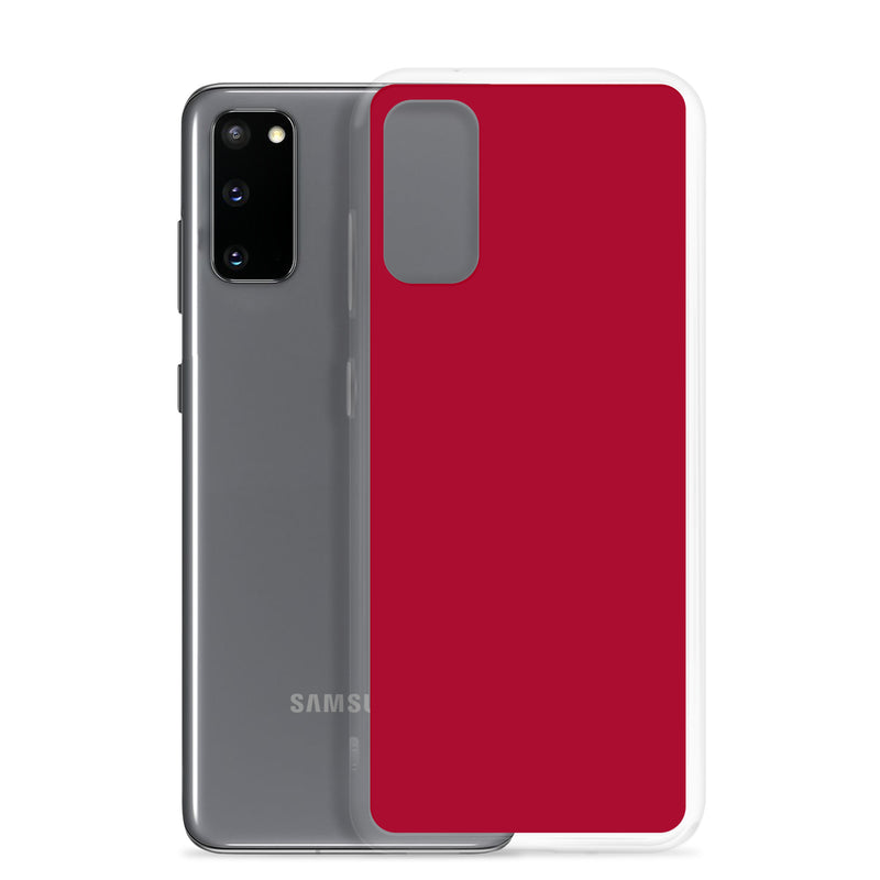 Load image into Gallery viewer, Carmine Red Samsung Clear Thin Case Plain Color CREATIVETECH