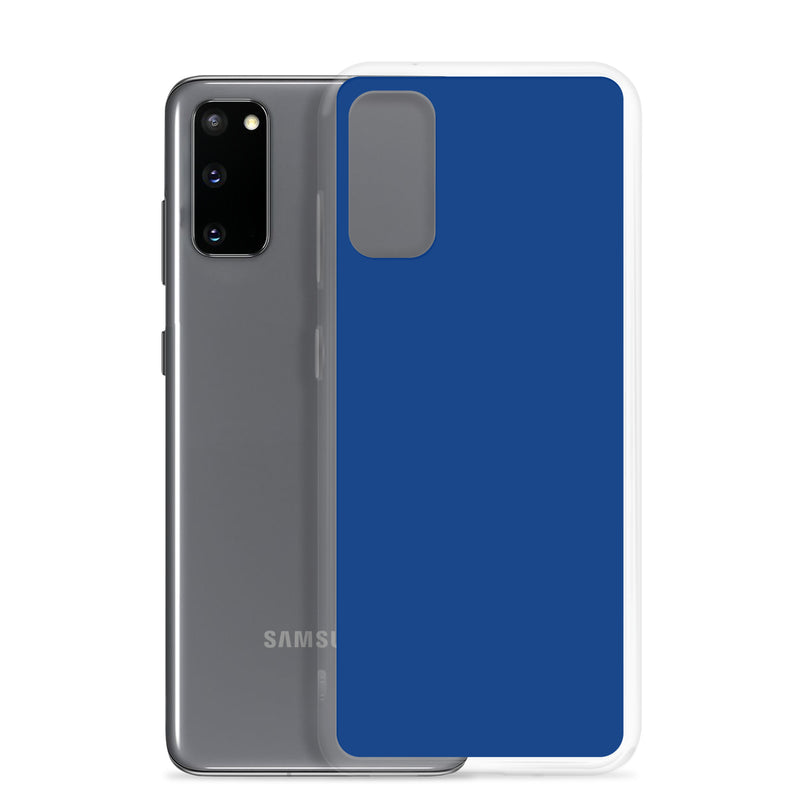 Load image into Gallery viewer, Dark Cerulean Blue Samsung Clear Thin Case Plain Color CREATIVETECH