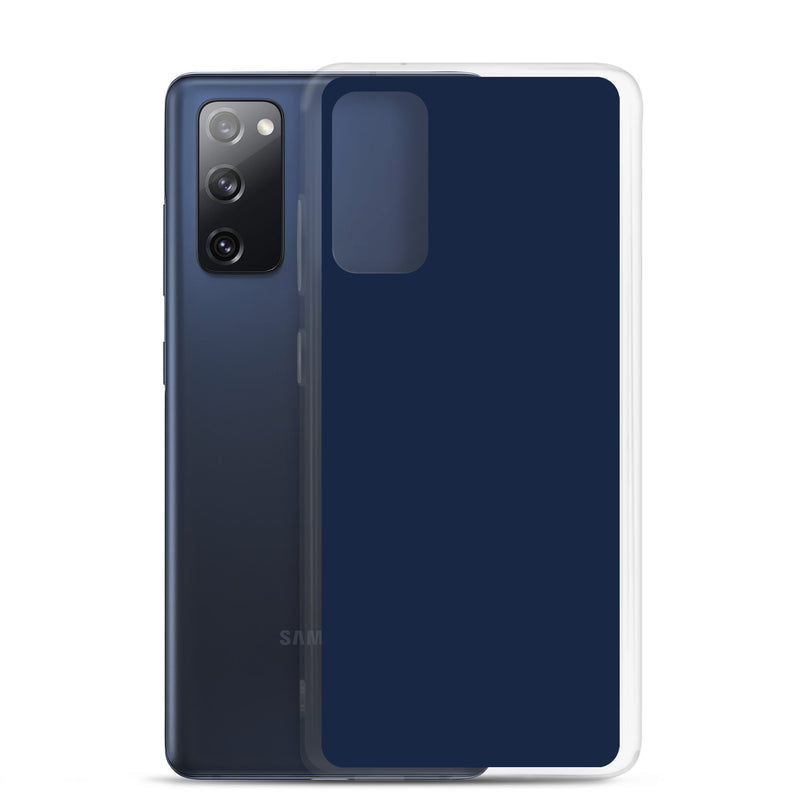 Load image into Gallery viewer, Dark Navy Blue Samsung Clear Thin Case Plain Color CREATIVETECH