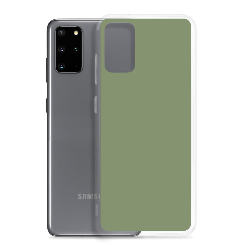 Load image into Gallery viewer, Camouflage Green Samsung Clear Thin Case Plain Color CREATIVETECH