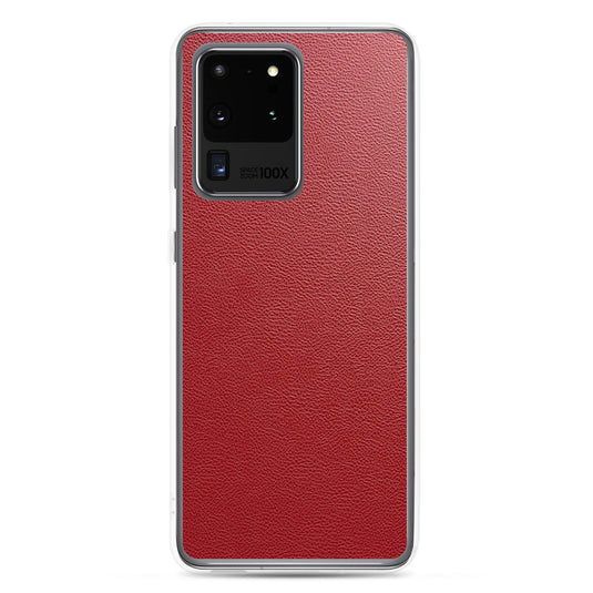 Red Leather Flexible Clear Samsung Case Bump Resistant Corners CREATIVETECH