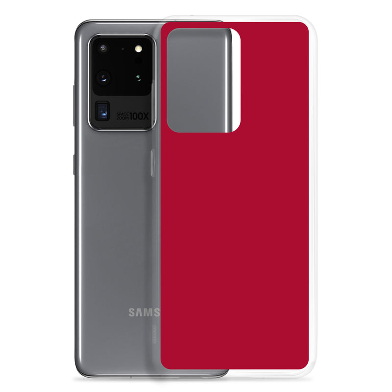Load image into Gallery viewer, Carmine Red Samsung Clear Thin Case Plain Color CREATIVETECH