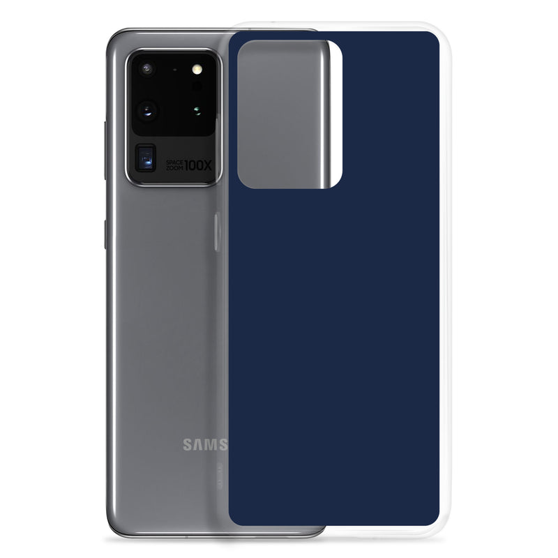 Load image into Gallery viewer, Dark Navy Blue Samsung Clear Thin Case Plain Color CREATIVETECH