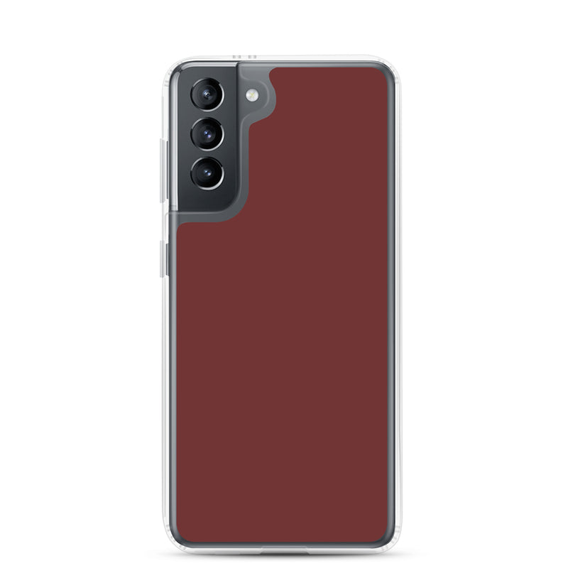 Load image into Gallery viewer, Auburn Dark Red Samsung Clear Thin Case Plain Color CREATIVETECH