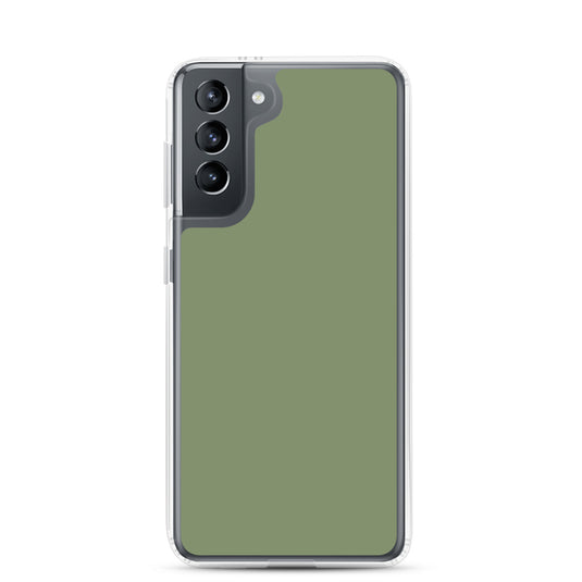 Camouflage Green Samsung Clear Thin Case Plain Color CREATIVETECH