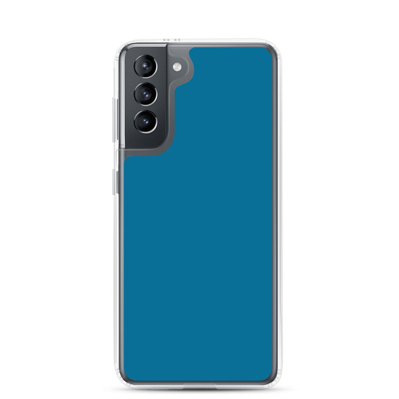 Load image into Gallery viewer, Cerulean Blue Samsung Clear Thin Case Plain Color CREATIVETECH
