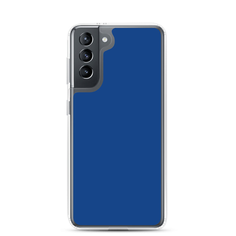 Load image into Gallery viewer, Dark Cerulean Blue Samsung Clear Thin Case Plain Color CREATIVETECH