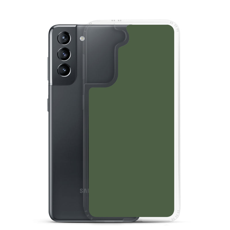 Load image into Gallery viewer, Deep Sage Green Samsung Clear Thin Case Plain Color CREATIVETECH