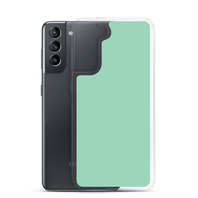 Load image into Gallery viewer, Vista Blue Green Samsung Clear Thin Case Plain Color CREATIVETECH