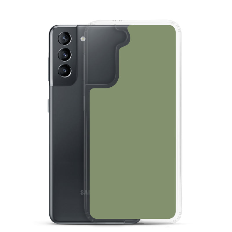 Load image into Gallery viewer, Camouflage Green Samsung Clear Thin Case Plain Color CREATIVETECH