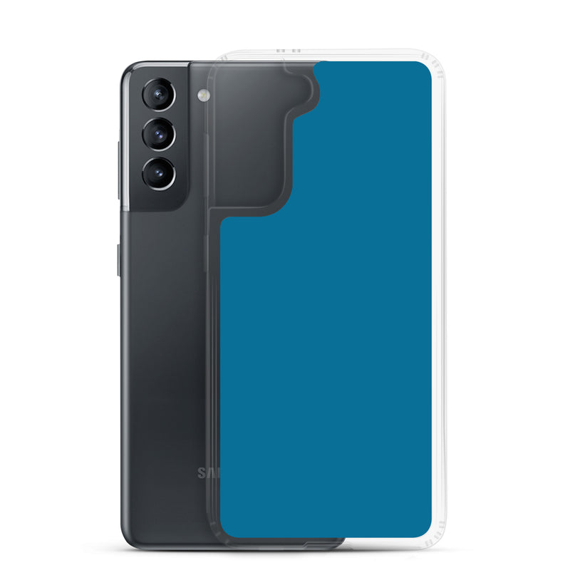 Load image into Gallery viewer, Cerulean Blue Samsung Clear Thin Case Plain Color CREATIVETECH