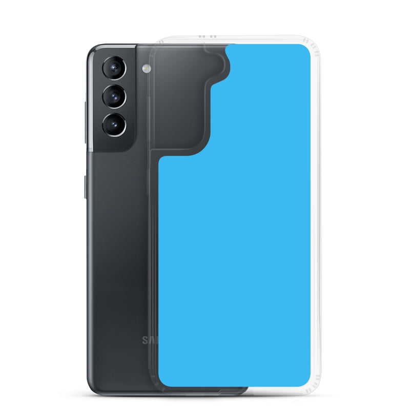 Load image into Gallery viewer, Deep Sky Blue Samsung Clear Thin Case Plain Color CREATIVETECH